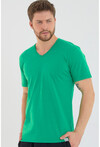 Basic Erkek V Yaka Slim Fit Kısa Kollu T-Shirt