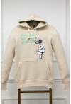 Unisex Kapüşonlu Kanguru Cepli Baskılı Sweatshirt P4072