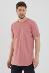 Basic Erkek Bisiklet Yaka Long Fit Eteği Biyeli T-Shirt