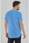 Basic Erkek Bisiklet Yaka Long Fit Eteği Biyeli T-Shirt