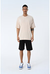 Basic Erkek Bisiklet Yaka Oversize Kalıp Kısa Kollu T-Shirt