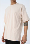 Basic Erkek Bisiklet Yaka Oversize Kalıp Kısa Kollu T-Shirt