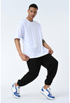 Basic Erkek Bisiklet Yaka Oversize Kalıp Kısa Kollu T-Shirt
