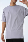 Basic Erkek Bisiklet Yaka Oversize Kalıp Kısa Kollu T-Shirt