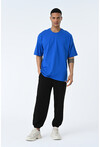 Basic Erkek Bisiklet Yaka Oversize Kalıp Kısa Kollu T-Shirt