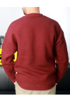 Bordo Unisex Basic Bisiklet Yaka Oversize Sweatshirt