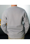 Boyalı gri Unisex Basic Bisiklet Yaka Oversize Sweatshirt