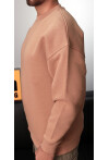 Camel Unisex Basic Bisiklet Yaka Oversize Sweatshirt