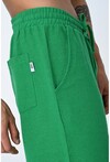 Erkek Jogger Fit Lastikli Yeşil Keten Pantolon