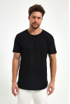 Eteği Oval Basic Bisiklet Yaka Slim Fit Kısa Kollu T-Shirt