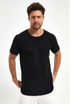 Eteği Oval Basic Bisiklet Yaka Slim Fit Kısa Kollu T-Shirt