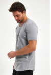 Eteği Oval Basic Bisiklet Yaka Slim Fit Kısa Kollu T-Shirt