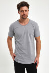 Eteği Oval Basic Bisiklet Yaka Slim Fit Kısa Kollu T-Shirt