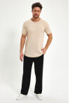 Eteği Oval Basic Bisiklet Yaka Slim Fit Kısa Kollu T-Shirt