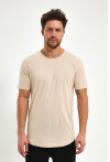 Eteği Oval Basic Bisiklet Yaka Slim Fit Kısa Kollu T-Shirt