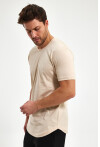 Eteği Oval Basic Bisiklet Yaka Slim Fit Kısa Kollu T-Shirt