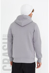 Gri Unisex Kapüşonlu Üç İplik Basic Sweatshirt