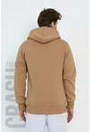 Kahverengi Unisex Kapüşonlu Üç İplik Basic Sweatshirt