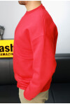 Kırmızı Unisex Basic Bisiklet Yaka Oversize Sweatshirt