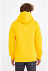 Sarı Unisex Kapüşonlu Kanguru Cepli Basic Sweatshirt 1163