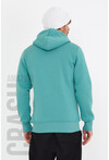 Su Yeşili Unisex Kapüşonlu Üç İplik Basic Sweatshirt