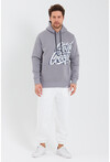 Unisex Kapüşonlu Kanguru Cepli Baskılı Sweatshirt