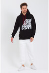 Unisex Kapüşonlu Kanguru Cepli Baskılı Sweatshirt