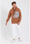 Unisex Kapüşonlu Kanguru Cepli Baskılı Sweatshirt