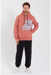 Unisex Kapüşonlu Kanguru Cepli Baskılı Sweatshirt