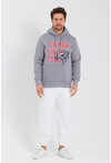 Unisex Kapüşonlu Kanguru Cepli Baskılı Sweatshirt