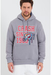 Unisex Kapüşonlu Kanguru Cepli Baskılı Sweatshirt