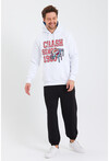 Unisex Kapüşonlu Kanguru Cepli Baskılı Sweatshirt