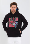 Unisex Kapüşonlu Kanguru Cepli Baskılı Sweatshirt