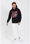 Unisex Kapüşonlu Kanguru Cepli Baskılı Sweatshirt