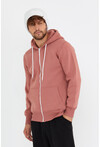 Unisex Gül Kurusu Kapüşonlu Üç İplik Basic Sweatshirt