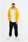 Unisex Sarı Kapüşonlu Üç İplik Basic Sweatshirt