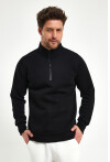 Yüksek Yaka Yarım Fermuarlı Basic Sweatshirt