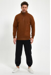 Yüksek Yaka Yarım Fermuarlı Basic Sweatshirt