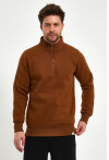 Yüksek Yaka Yarım Fermuarlı Basic Sweatshirt
