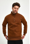 Yüksek Yaka Yarım Fermuarlı Basic Sweatshirt