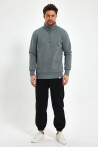 Yüksek Yaka Yarım Fermuarlı Basic Sweatshirt