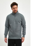 Yüksek Yaka Yarım Fermuarlı Basic Sweatshirt