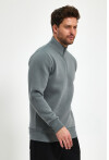 Yüksek Yaka Yarım Fermuarlı Basic Sweatshirt