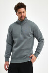 Yüksek Yaka Yarım Fermuarlı Basic Sweatshirt