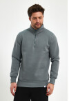 Yüksek Yaka Yarım Fermuarlı Basic Sweatshirt