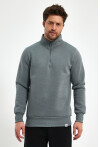 Yüksek Yaka Yarım Fermuarlı Basic Sweatshirt