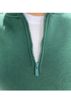Yüksek Yaka Yarım Fermuarlı Basic Sweatshirt